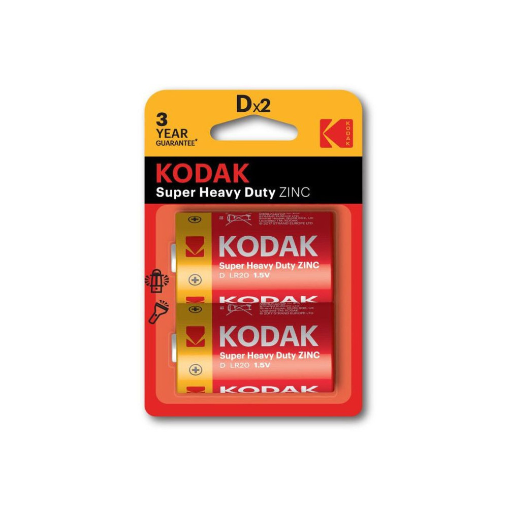 2x Piles Kodak Extra Heavy Duty ZINC R20