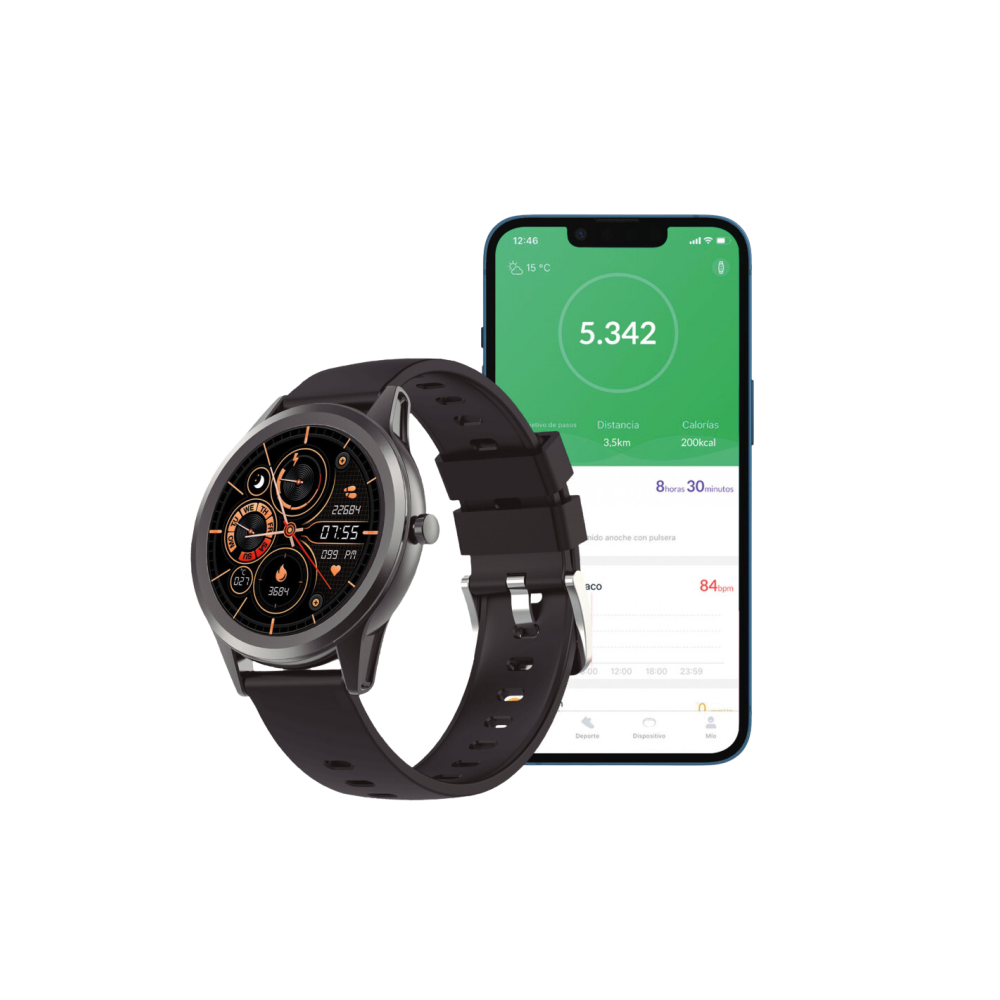 Smartwatch Globe Ksix 1.28" / Noir