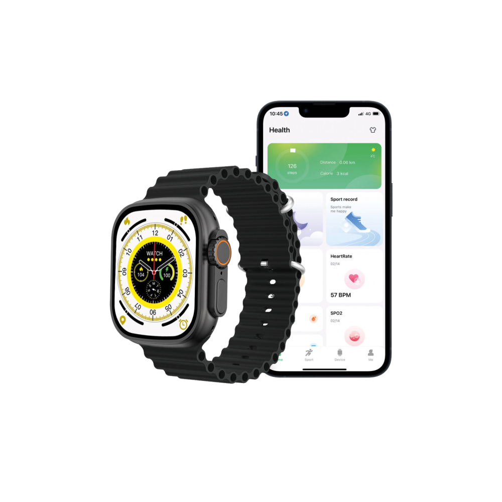 Smartwatch Ksix Urban Plus 2,05" / Noir Avec Casque Bluetooth P9 Noir Offert