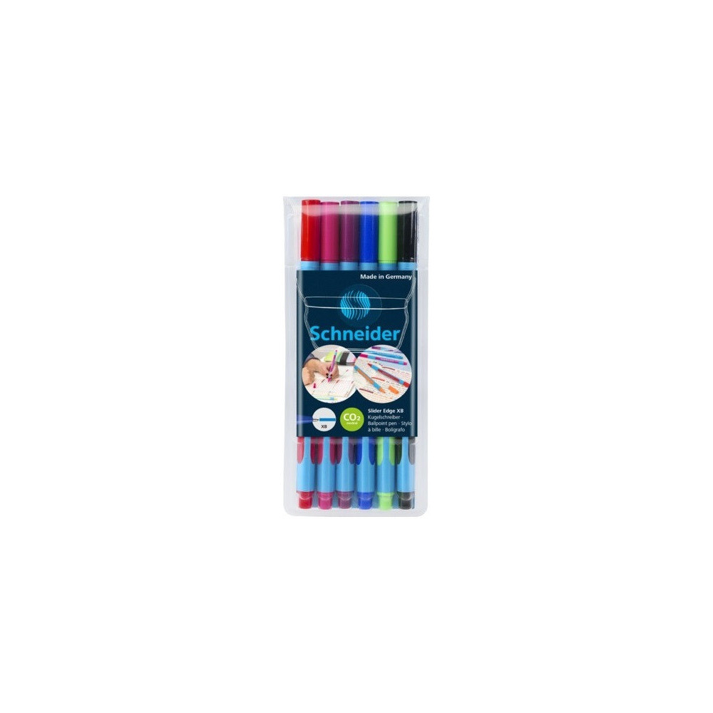 Pochette 6x Stylos Slider EDGE XB Asssorties