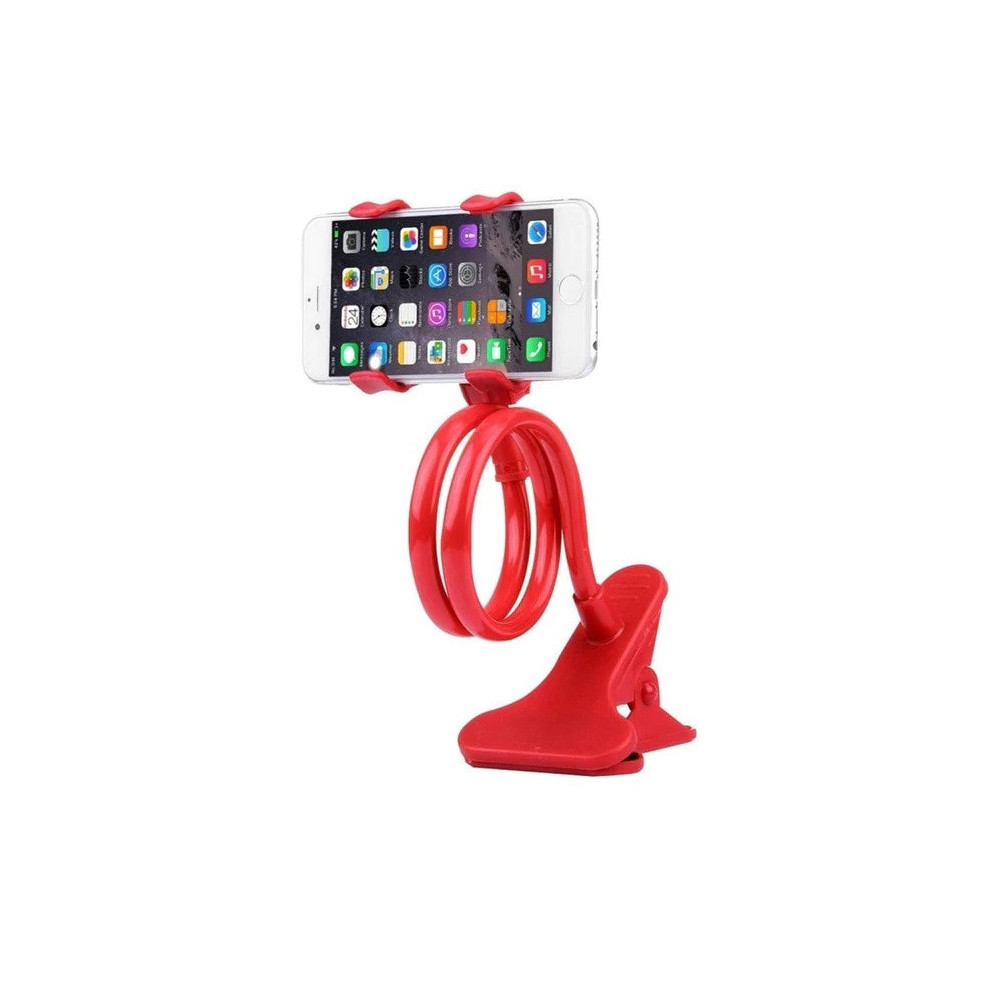 Support universel flexible pour Smartphone / Rotation à 360° / Rouge
