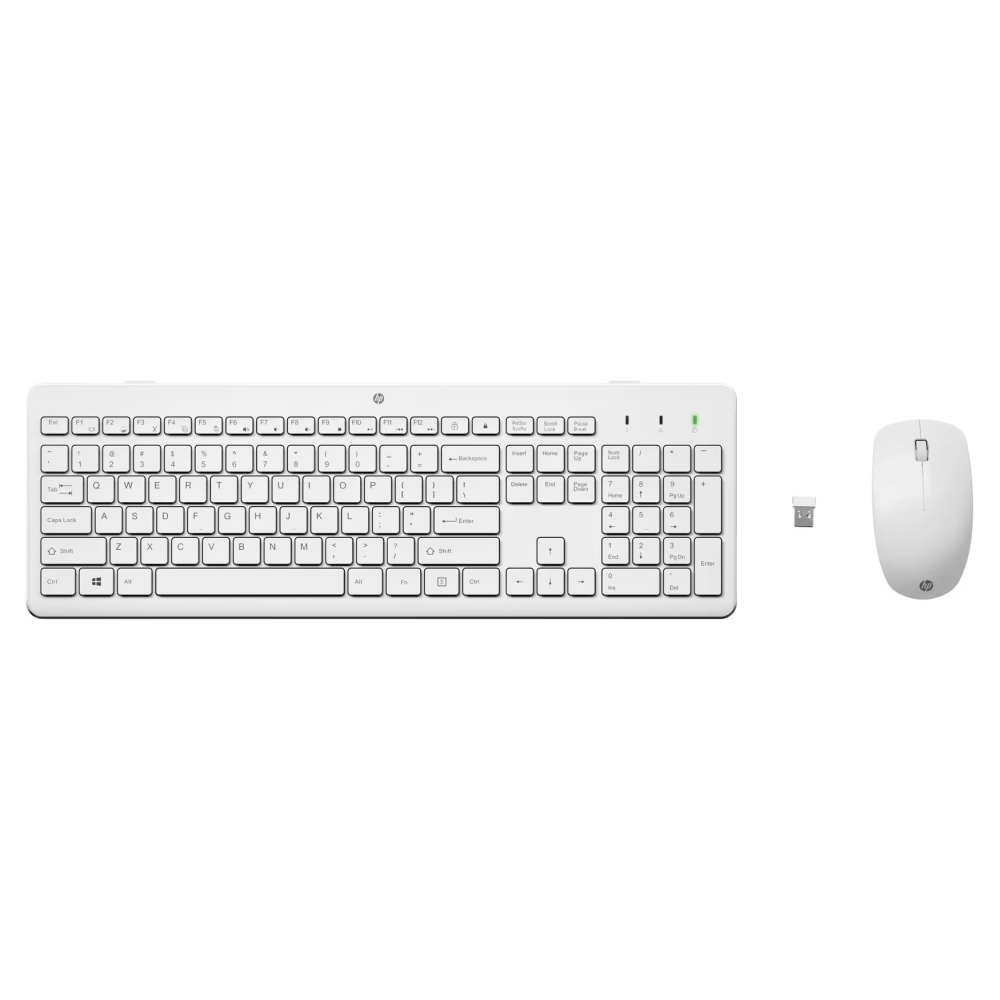 Ensemble Clavier et Souris Sans Fil HP 230 / Blanc