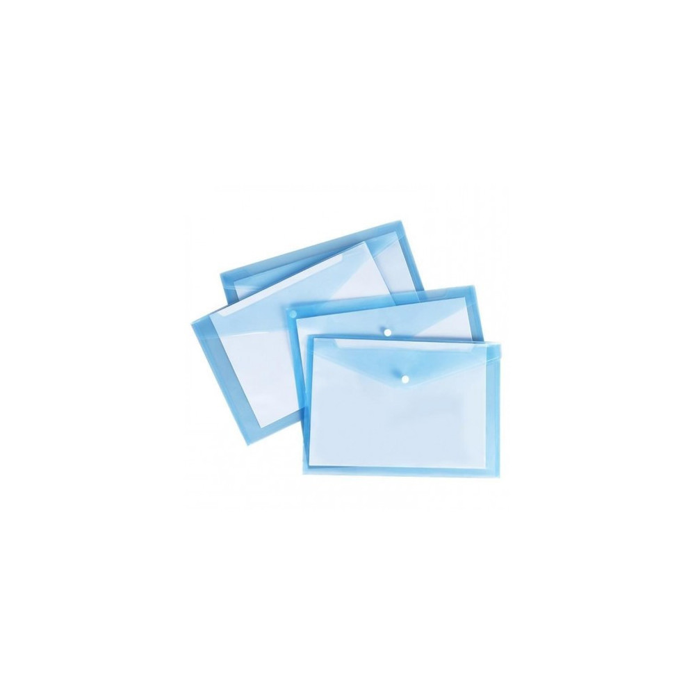 POCHETTE PP AVEC BOUTON DELI A4 / TRANSPARENT BLEU CLAIR