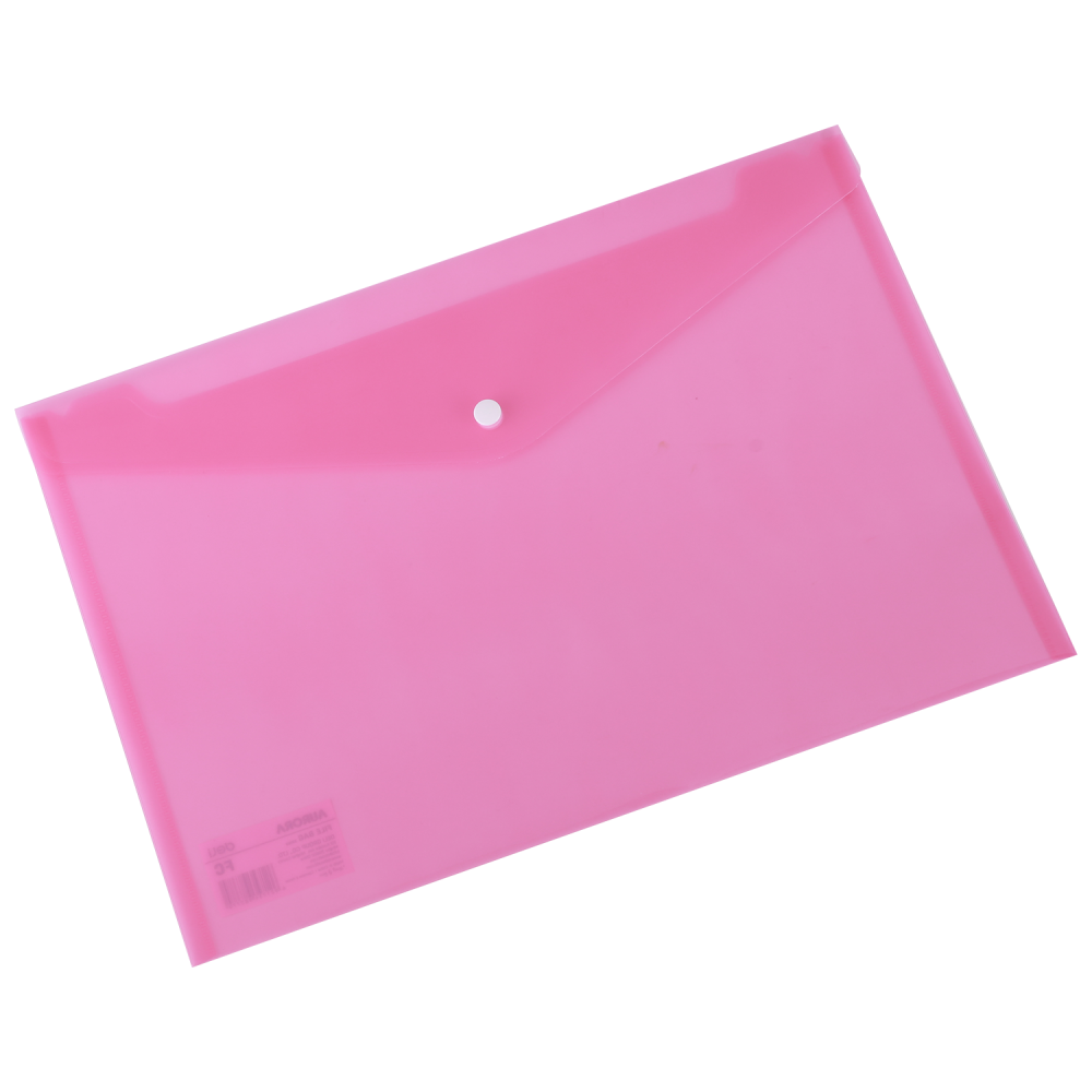 POCHETTE PP AVEC BOUTON FC DELI / A4 / TRANSPARENT ROUGE