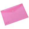 POCHETTE PP AVEC BOUTON FC DELI / A4 / TRANSPARENT ROUGE