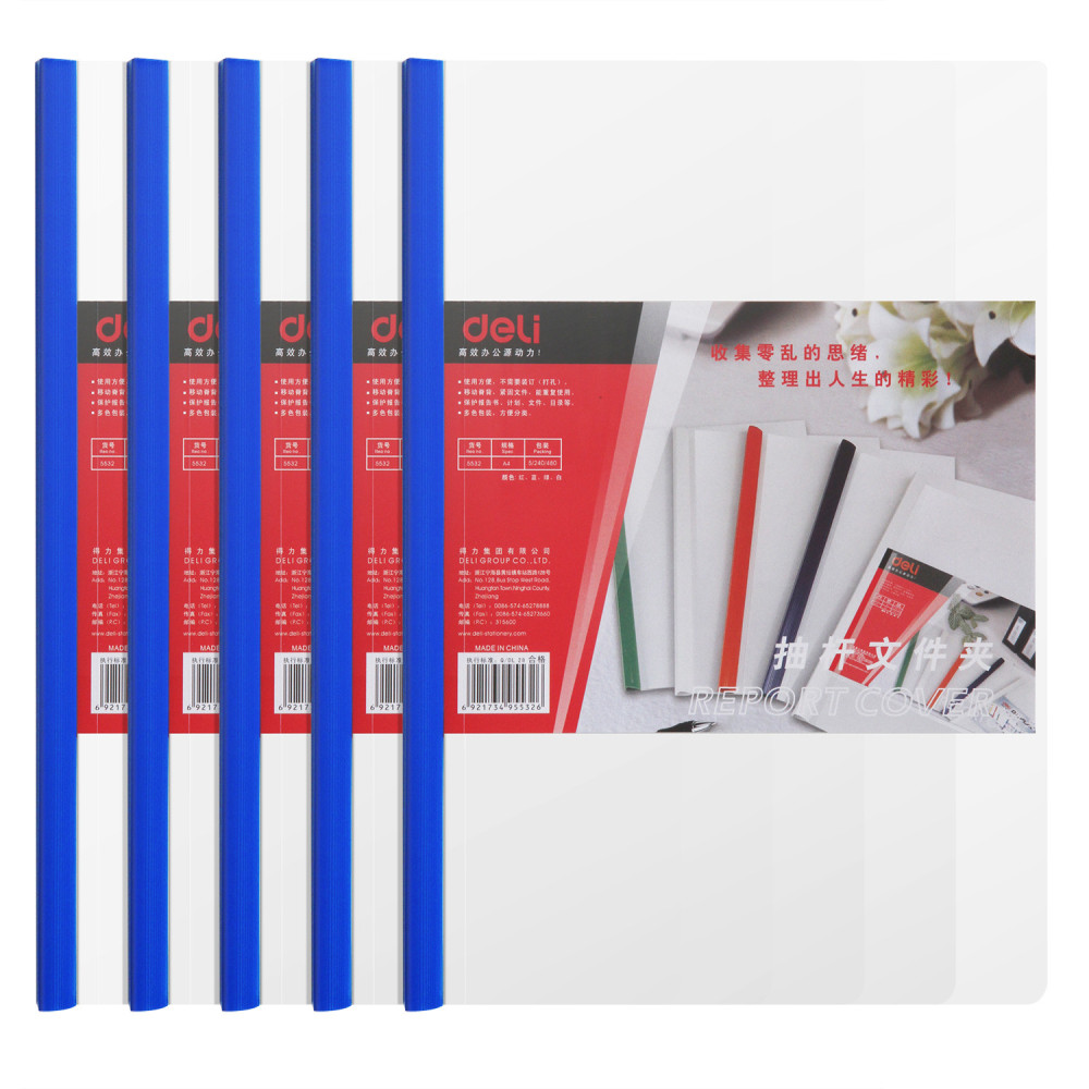 PAQUET DE 5 CHEMISE A BAGUETTE DELI / 15MM / A4 / ASSORTIS
