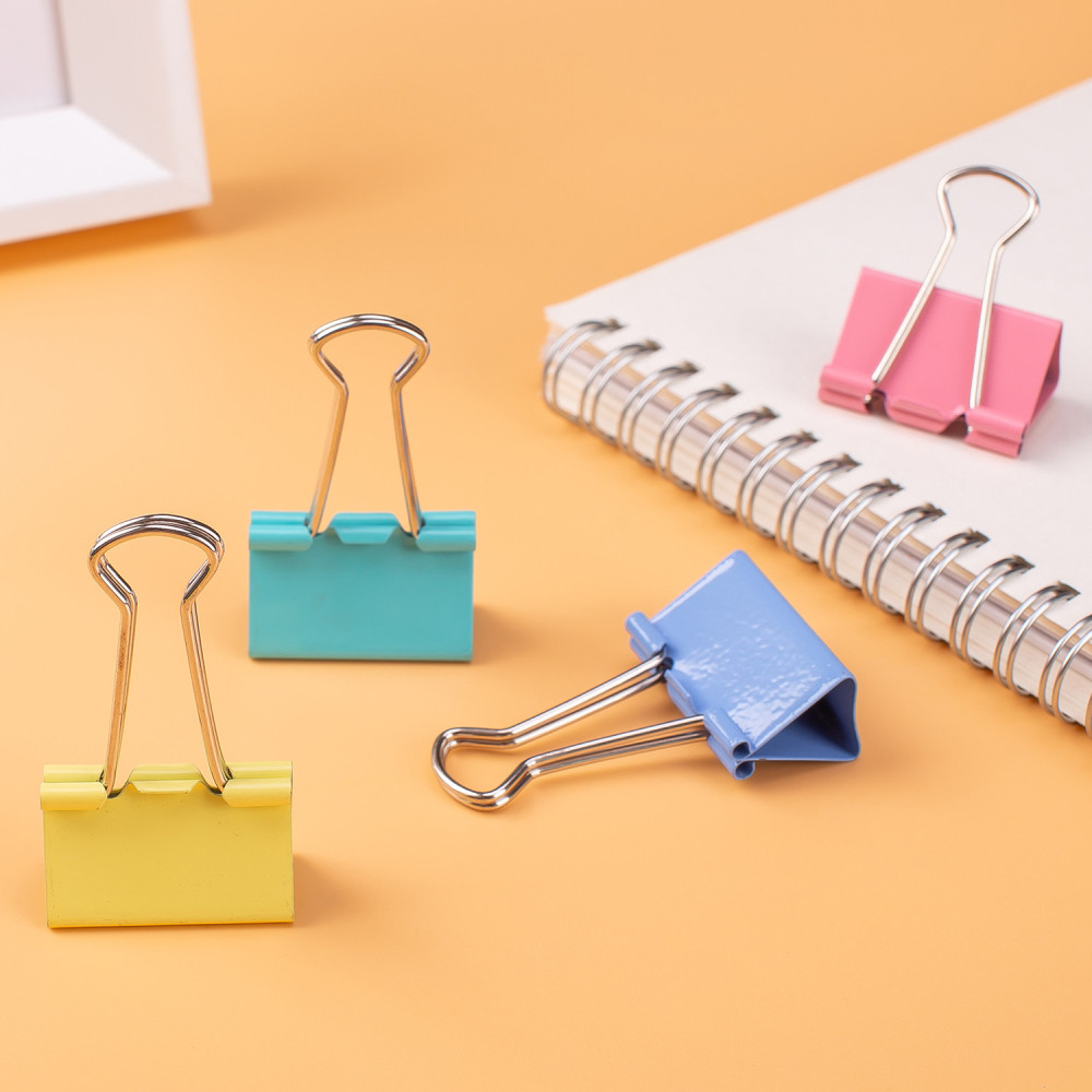 TUBE / 24 BINDER CLIP DELI / 32MM / COULEUR ASSORTIS