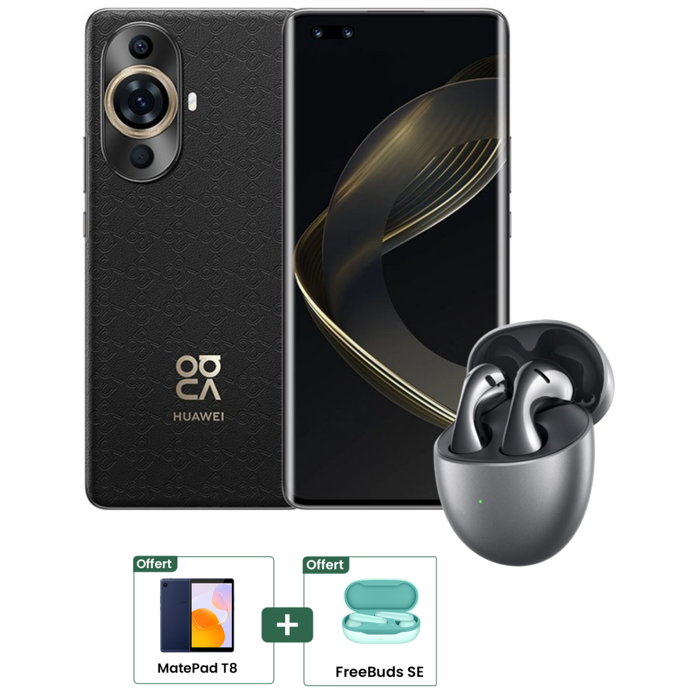 Smartphone Huawei Nova 11 Pro / 4G / 8 Go / 256 Go / Noir + FreeBuds 5 + Tablette MatePad T8 + FreeBuds SE