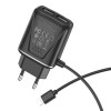 Chargeur secteur Borofone BA50A / Avec Câble lightning 2.1 A / Noir