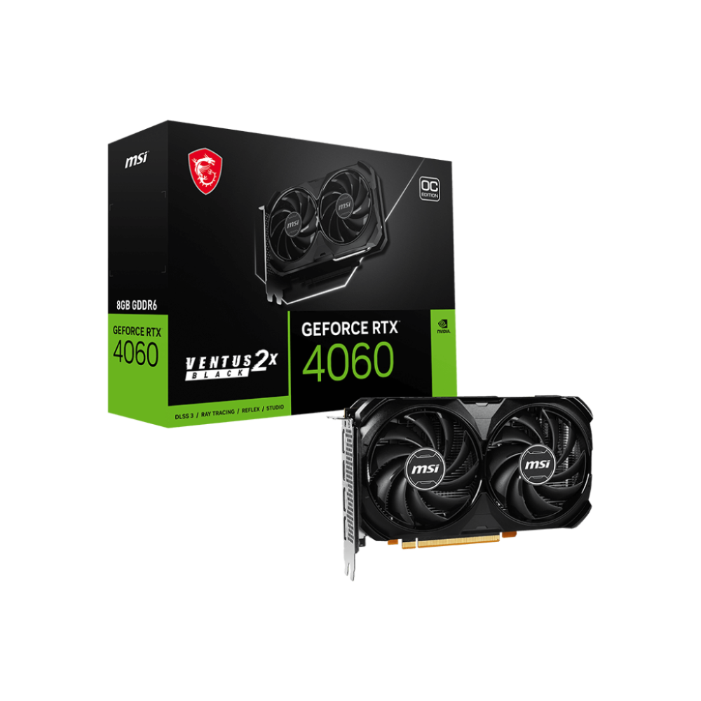Carte graphique MSI GeForce RTX 4060 VENTUS 2X BLACK OC / 8G GDDR6