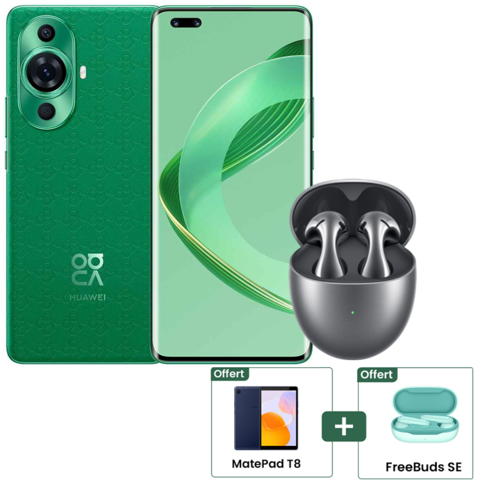 Smartphone Huawei Nova 11 Pro / 4G / 8 Go / 256 Go / Vert + FreeBuds 5 + Tablette MatePad T8 + FreeBuds Se