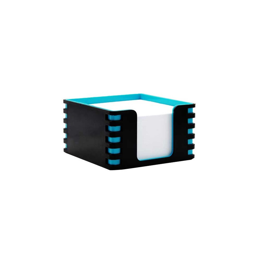 CUBE PLASTIQUE ARK 555 / 9 x 9 x 5 CM AVEC PAPIER / NOIR / BLEU