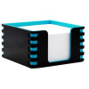 CUBE PLASTIQUE ARK 555 / 9 x 9 x 5 CM AVEC PAPIER / NOIR / BLEU