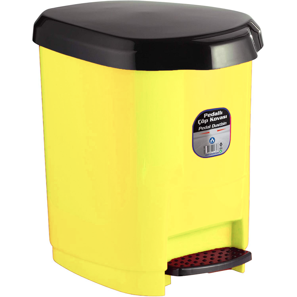 CORBEILLE A PAPIER ARK 1380 AVEC PEDAL / 9 LITRES / JAUNE