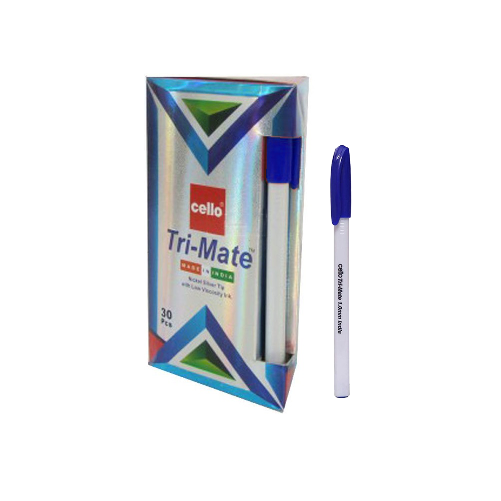 BOITE DE 30 STYLOS À BILLE CELLO TRI MATE / Bleu