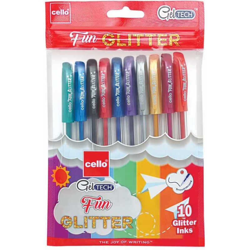 Pochette de 6 Stylos Encre Gel Brillant- Techno