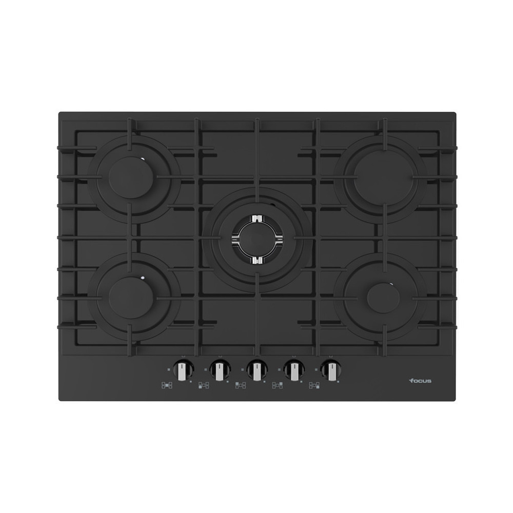 Plaque De Cuisson Focus 5 Feux 70Cm / Noir Avec thermocouple