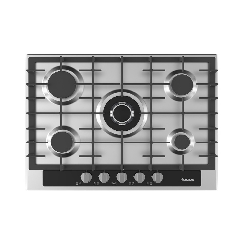 Plaque de Cuisson FOCUS 5 Feux / 70cm / Inox / Avec Thermocouple