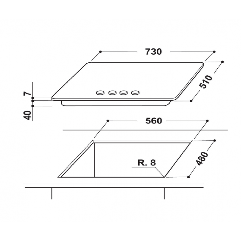 Plaque de cuisson Encastrable Whirlpool GMA 7522 / IX / INOX
