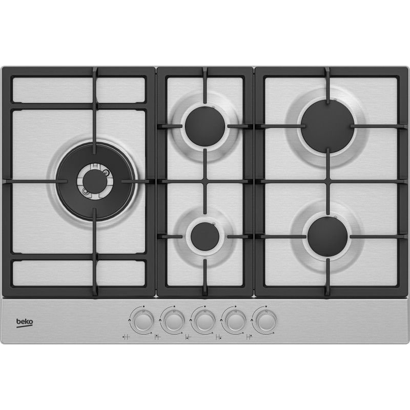 Plaque Encastrable BEKO 5F INOX / GAZ / 75 cm