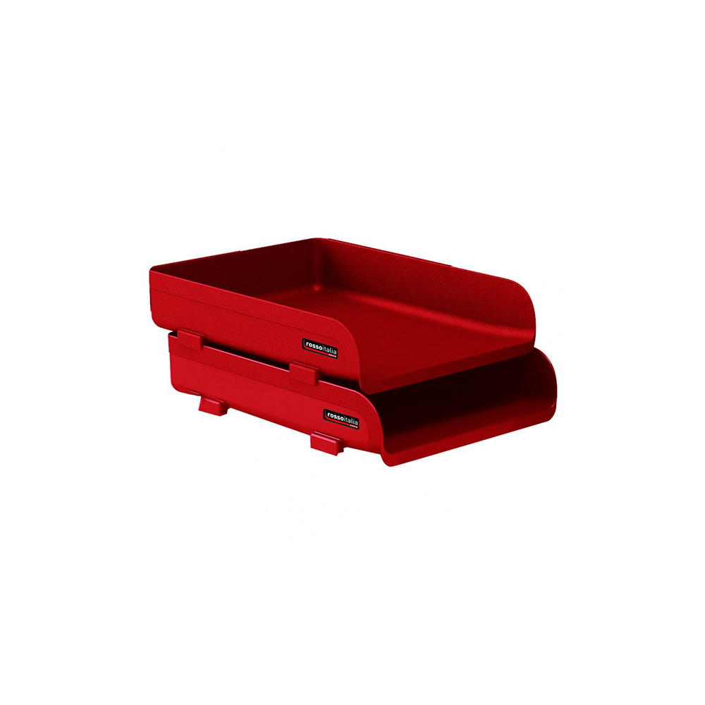 CORBEILLE À COURRIER SUPERPOSABLE Rossoitalia ARDA / Rouge