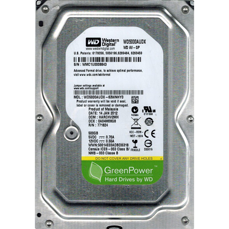 Disque Dur Interne 3.5" Western Digital / 500 Go