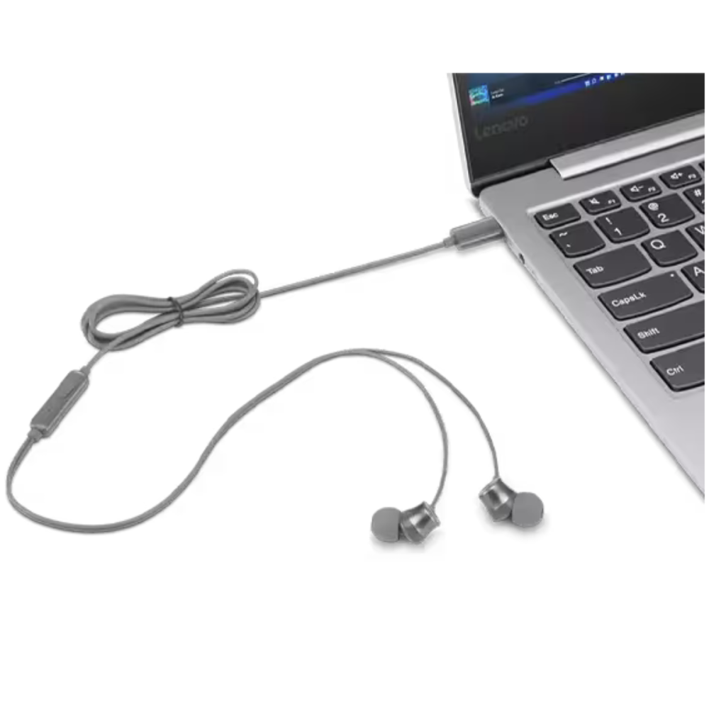 Écouteurs filaires intra-auriculaires Lenovo 300 / USB-C / Gris