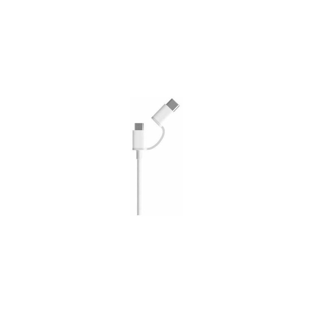 Câble 2 en 1 Xiaomi USB Vers Type C et Micro USB  / 100 Cm / Blanc