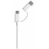 Câble 2 en 1 Xiaomi USB Vers Type C et Micro USB  / 100 Cm / Blanc