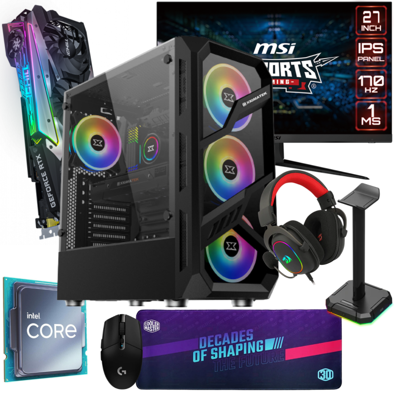 Setup Gamer Special Pc de Bureau Gaming / i7-11700 / RTX 3070 iChill X4 8G  / 16 Go Avec Écran MSI 27 Full HD IPS 170 Hz