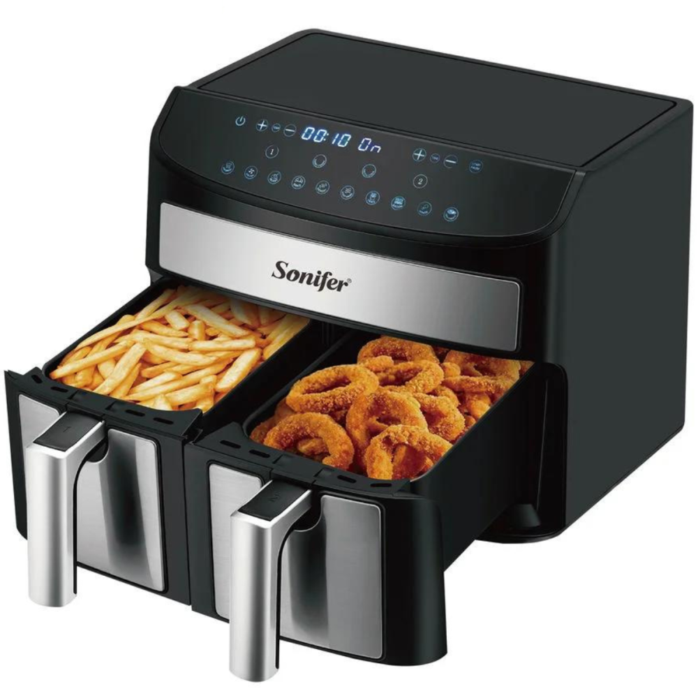 Friteuse à air SONIFER SF-1023  / 7.6 Litres / 2 Paniers / Tactile