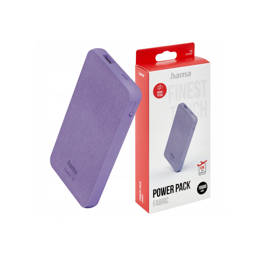 Hama Power Pack "Fabric 10" / 10000mAh / Violet