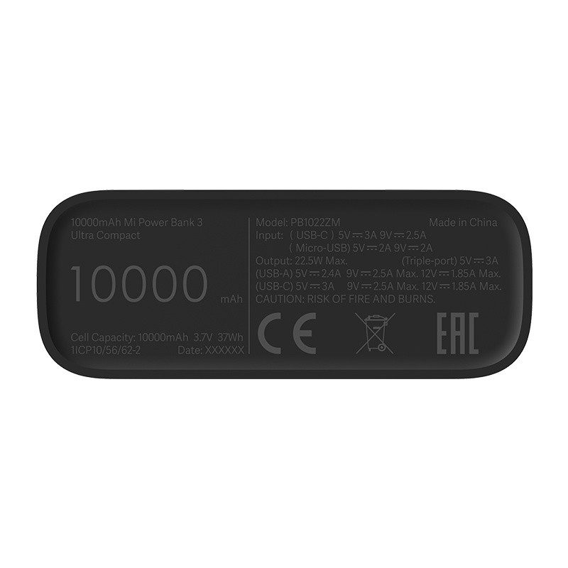 Power Bank Xiaomi Mi 3 Ultra Compact / 10 000 mAh / 22.5W Fast Charge