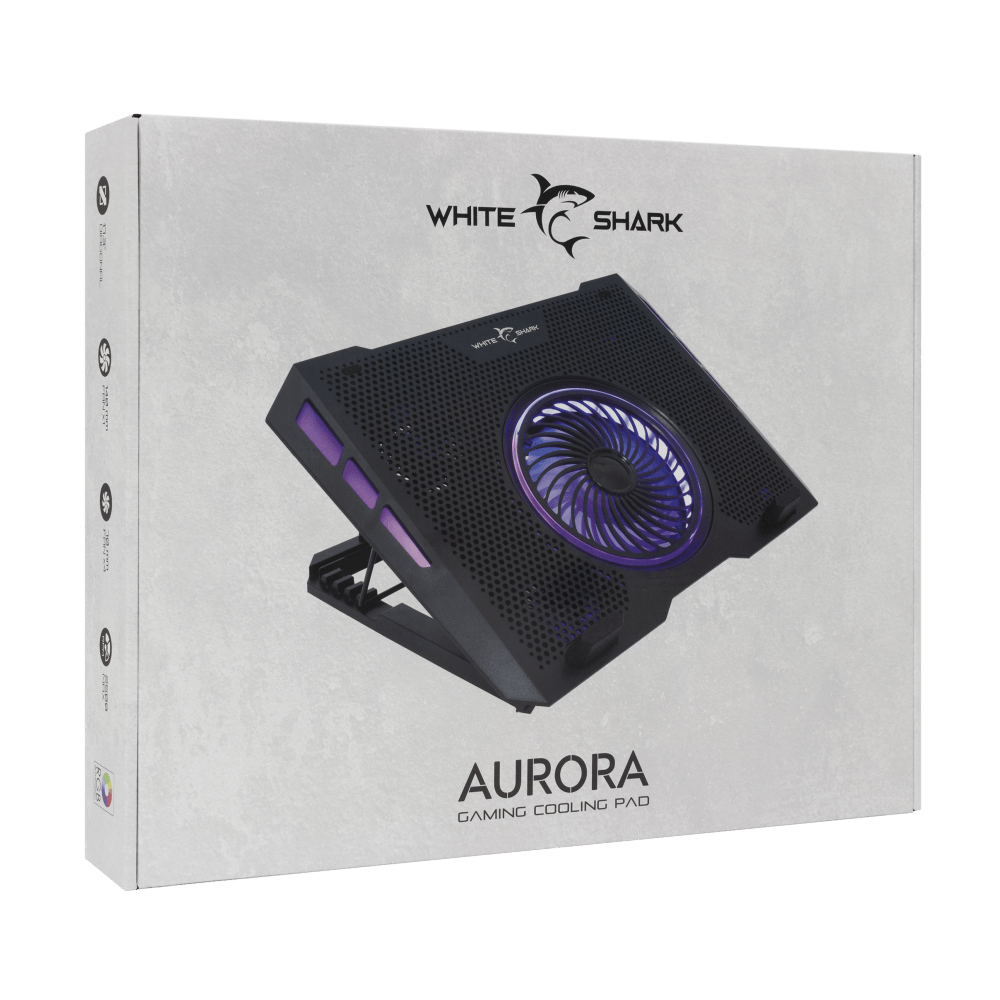 White Shark COOLING PAD GCP-13 AURORA / 5 ventilateurs RGB