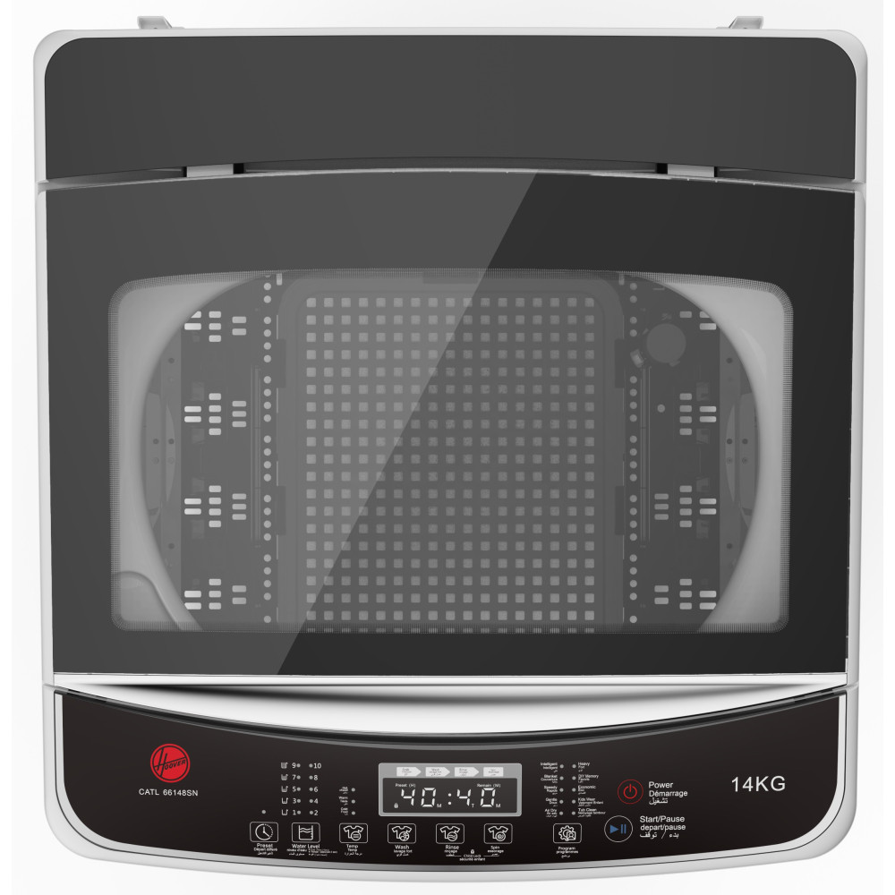 Machine à laver Automatique Top Load Hoover 14 Kg / 1000 trs / Silver