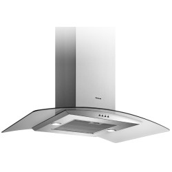 hotte centrale focus inox et vitre
