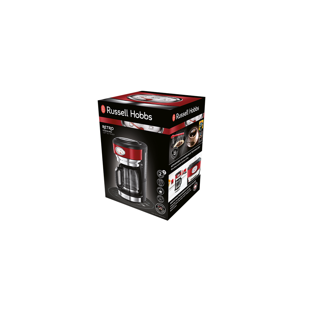Cafetière Russel Hobs 21700-56 / 10 TASSES / 1000 W  / Rouge