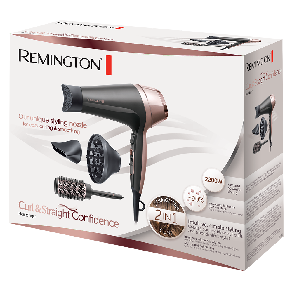 Sèche-cheveux Curl & Straight Confidence / 2200W / Gris et rose