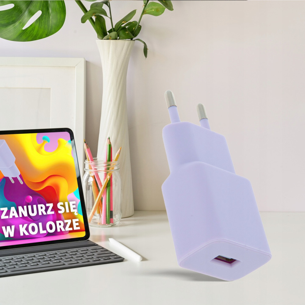 Chargeur Setty / 1x USB 2,4A / Violet