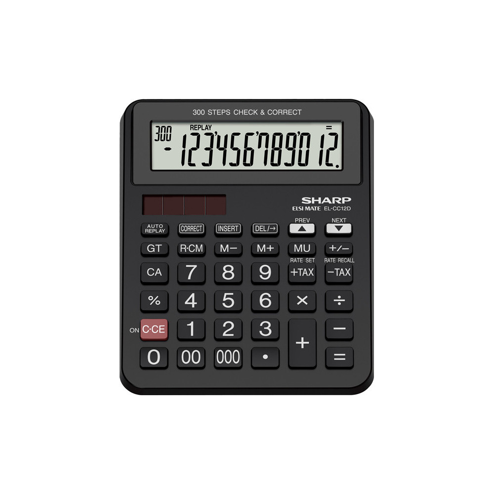 Calculatrice de bureau SHARP EL-CC12D / 12 Chiffres / NOIR