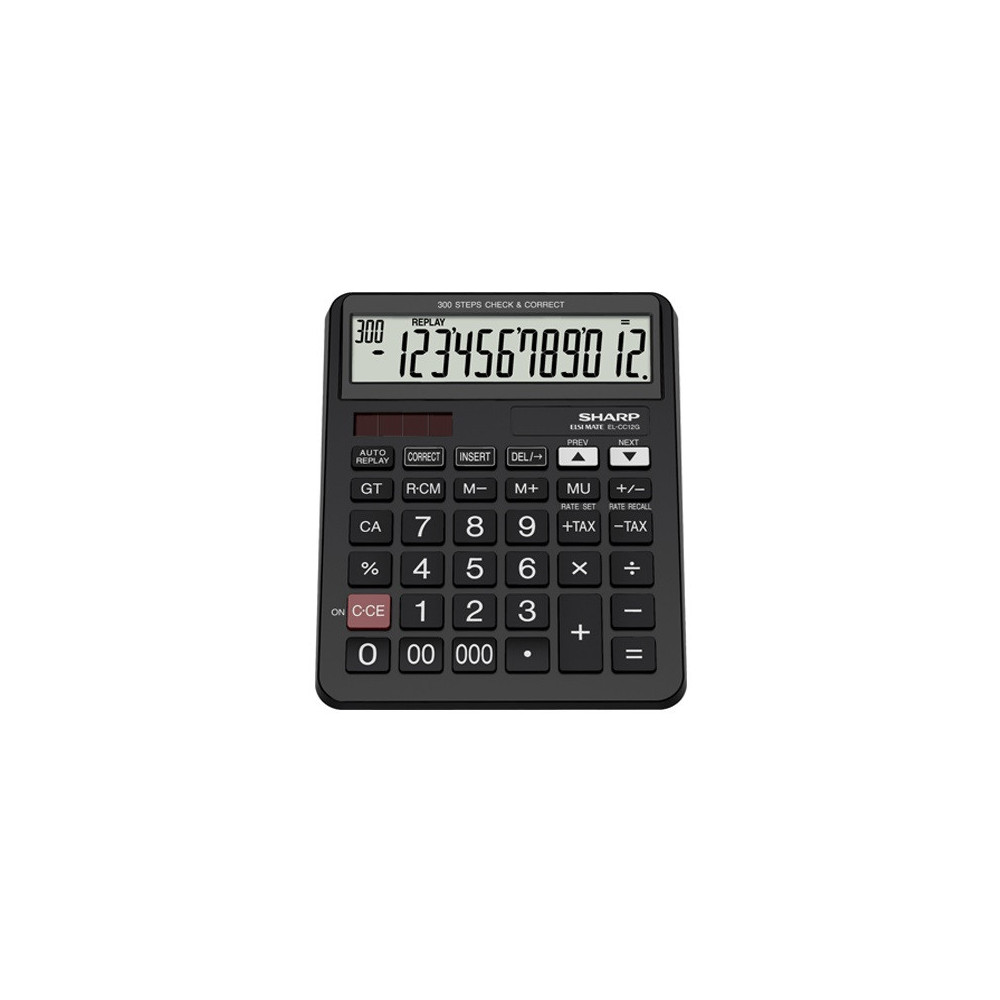 Calculatrice de bureau SHARP EL-CC12G / 12 Chiffres / NOIR