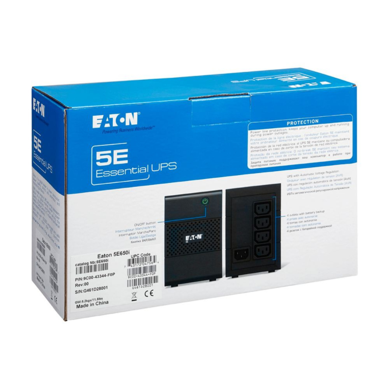 Onduleur EATON PROTECTION STATION 500 - 500 VA Off-line, 6 prises FR, RJ11,  RJ45 - KYUBEEK