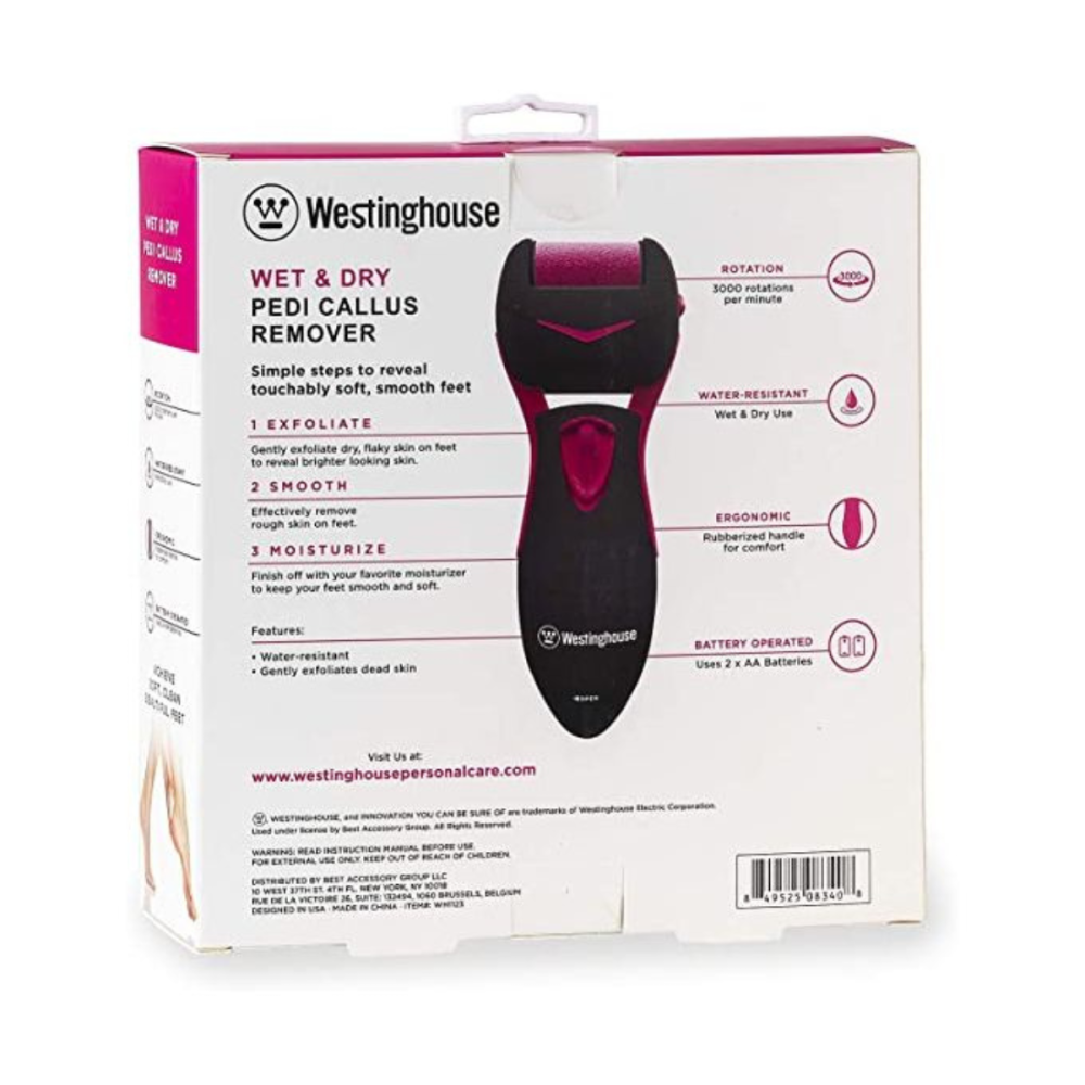 RÂPE ÉLECTRIQUE WESTINGHOUSE WH1123 POUR PIEDS / NOIR Et ROSE