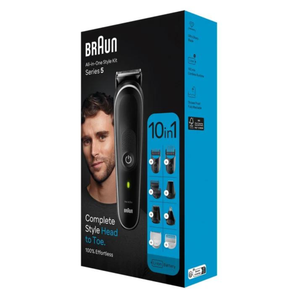 TONDEUSE MULTIFONCTION 10EN1 BRAUN MGK5440 RECHARGEABLE / NOIR