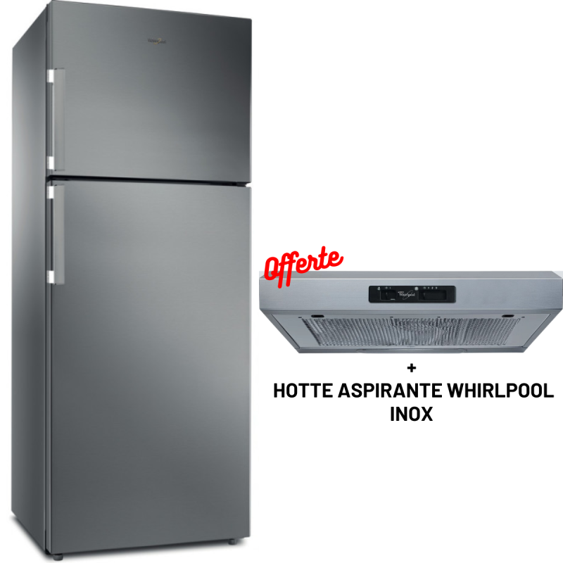 Réfrigérateur double porte posable Whirlpool: NoFrost Inox – W84TI