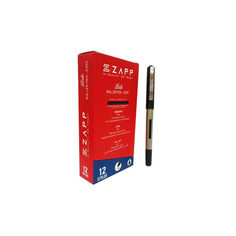 Pack de 12 Stylos ZAPP ROLLER LESTO / Noir