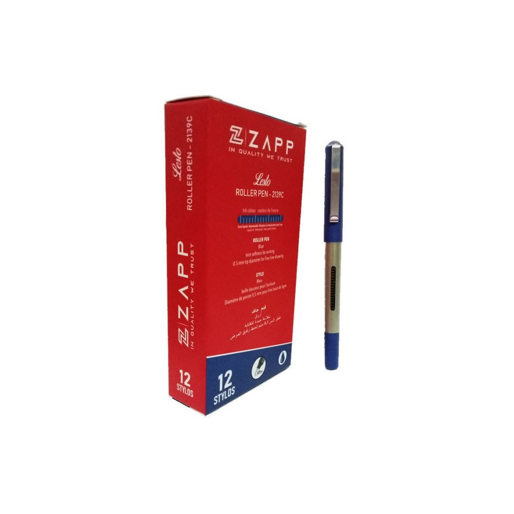 Pack de 12 Stylos ZAPP ROLLER LESTO / BLEU