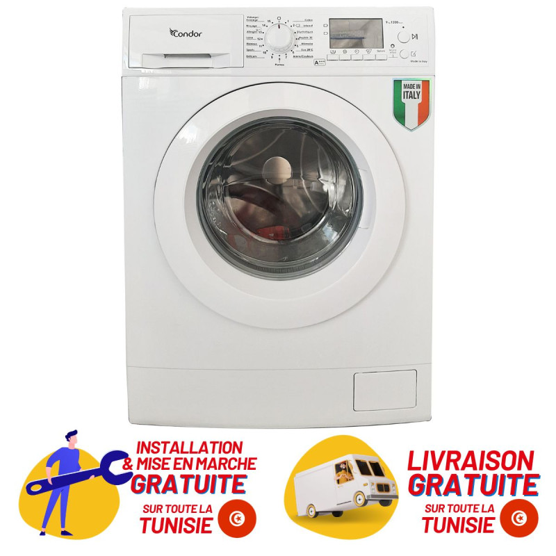 Vitesse d'essorage Max. 1200 Rpm - 15x Programmes - Avec Afficheur LED