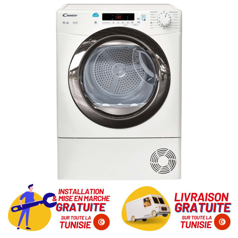 Sèche linge à condensation Candy CSEC9DE-47 / 9 Kg / Blanc