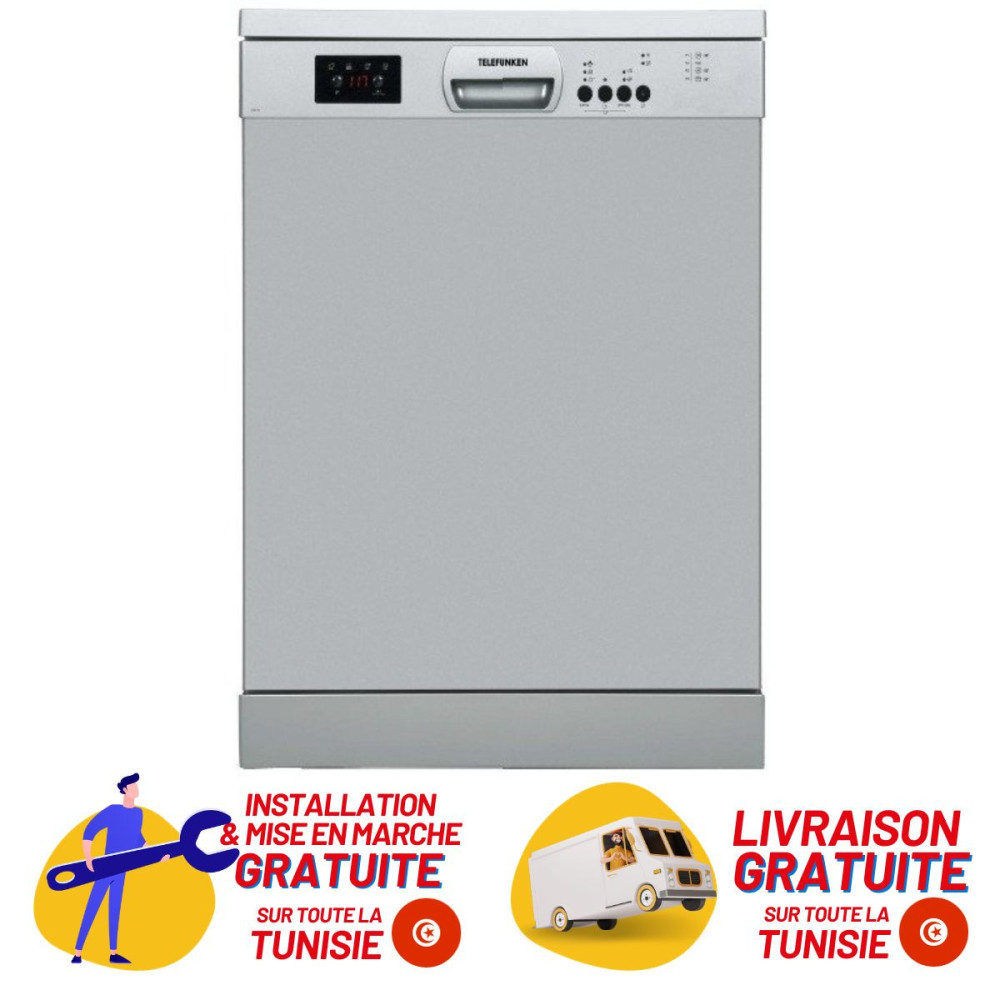Lave-vaisselle TELEFUNKEN V412W / 12 Couverts / Silver + Livraison + Installation et Mise en Marche Gratuites